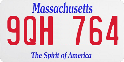 MA license plate 9QH764