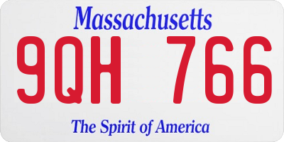 MA license plate 9QH766
