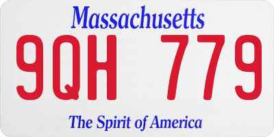 MA license plate 9QH779