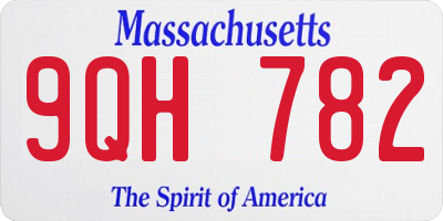 MA license plate 9QH782