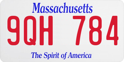 MA license plate 9QH784