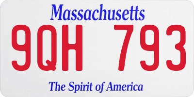 MA license plate 9QH793