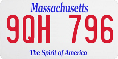 MA license plate 9QH796