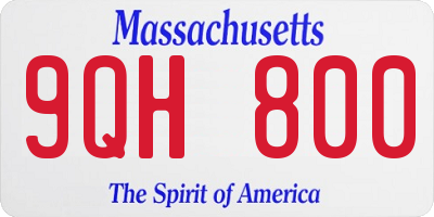 MA license plate 9QH800