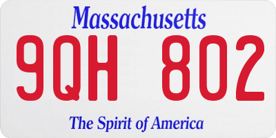 MA license plate 9QH802