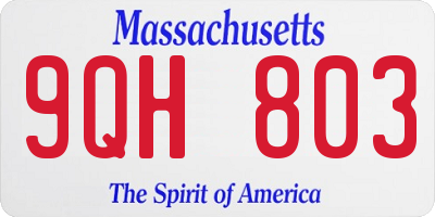 MA license plate 9QH803