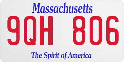 MA license plate 9QH806