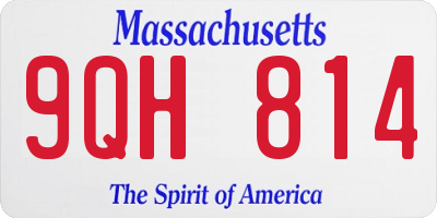 MA license plate 9QH814