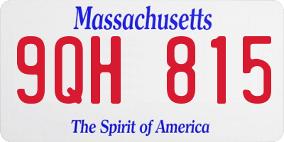 MA license plate 9QH815