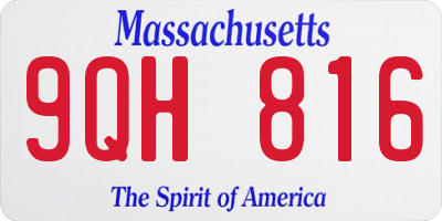 MA license plate 9QH816
