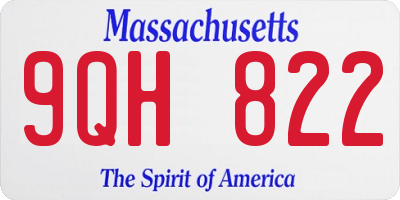 MA license plate 9QH822