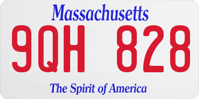 MA license plate 9QH828