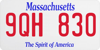 MA license plate 9QH830