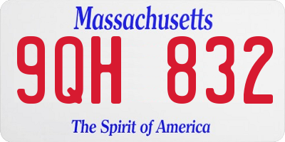 MA license plate 9QH832