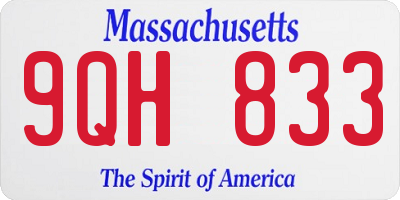 MA license plate 9QH833