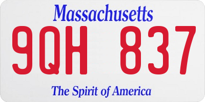 MA license plate 9QH837