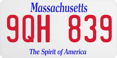 MA license plate 9QH839