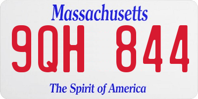 MA license plate 9QH844