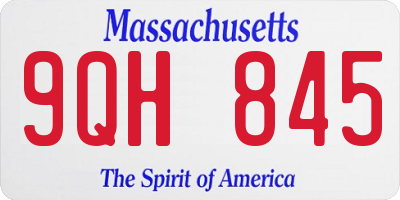 MA license plate 9QH845