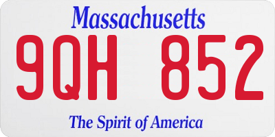 MA license plate 9QH852