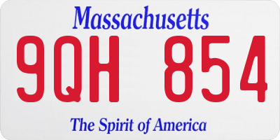 MA license plate 9QH854