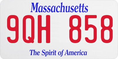 MA license plate 9QH858