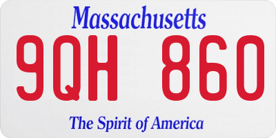MA license plate 9QH860