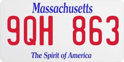 MA license plate 9QH863