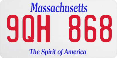 MA license plate 9QH868