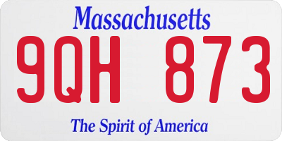 MA license plate 9QH873