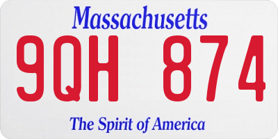 MA license plate 9QH874