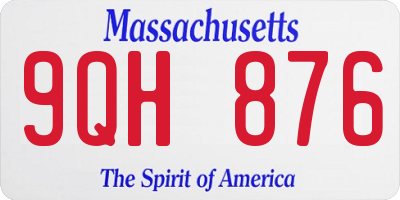 MA license plate 9QH876