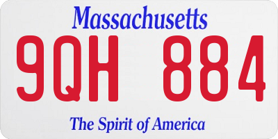 MA license plate 9QH884
