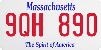 MA license plate 9QH890