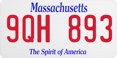 MA license plate 9QH893