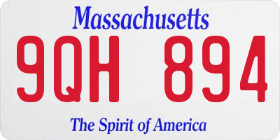 MA license plate 9QH894