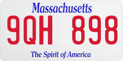MA license plate 9QH898