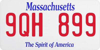 MA license plate 9QH899