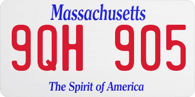 MA license plate 9QH905