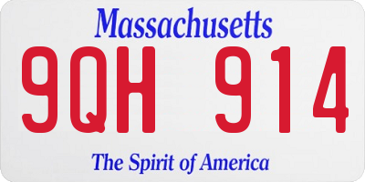 MA license plate 9QH914