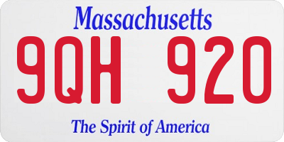 MA license plate 9QH920