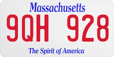MA license plate 9QH928