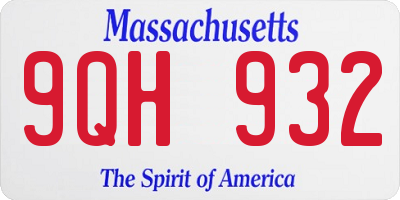 MA license plate 9QH932