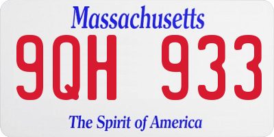 MA license plate 9QH933