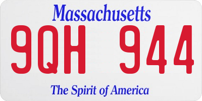 MA license plate 9QH944