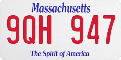 MA license plate 9QH947