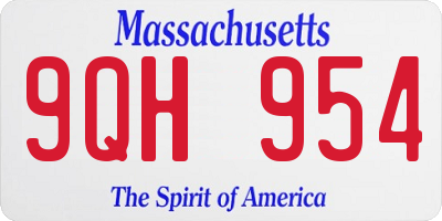 MA license plate 9QH954