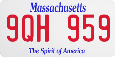 MA license plate 9QH959