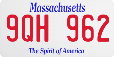 MA license plate 9QH962