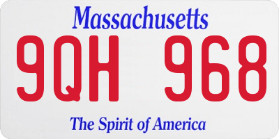 MA license plate 9QH968